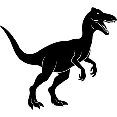 Dinosaur Silhouette Vector Icon High-Quality Design on White Background.