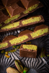 Dubai chocolate with kadayif pistachio filling