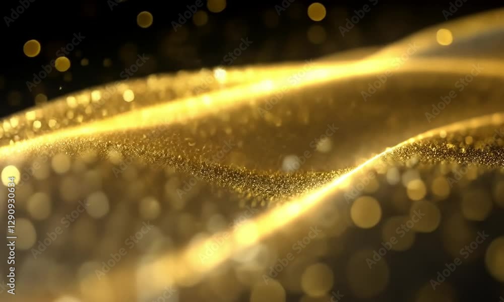 Poster bokeh flower animation containing golden splashes of light