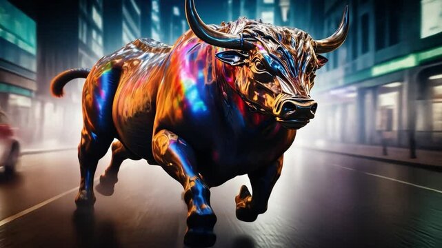 bull on the road