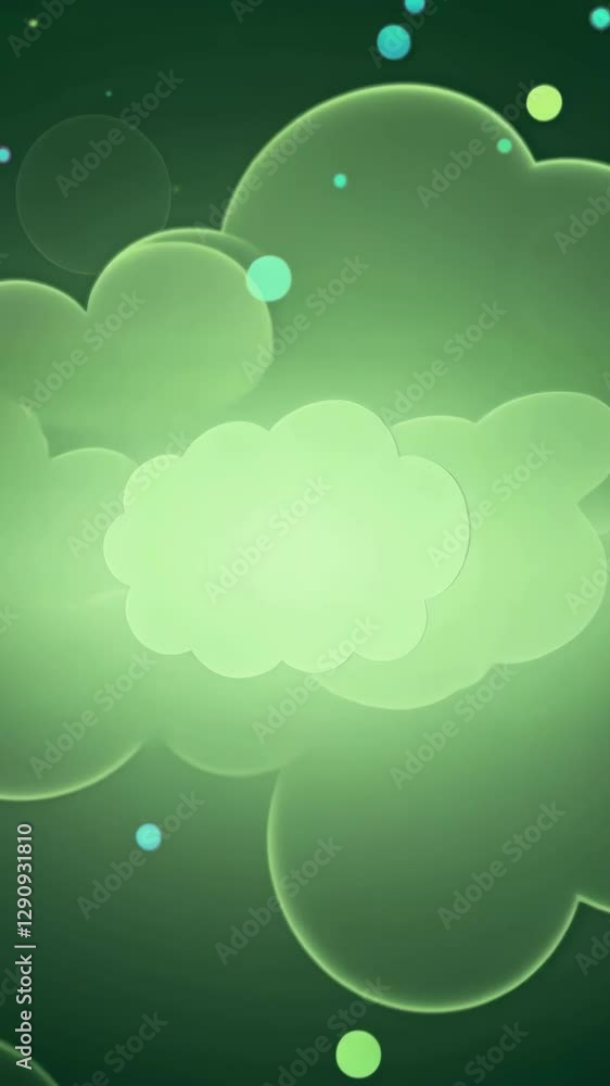 Poster A green background with a lot of small dots. The dots are green and are scattered all over the background