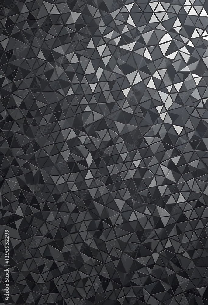 Poster a geometric pattern shows dark triangular textured design composition