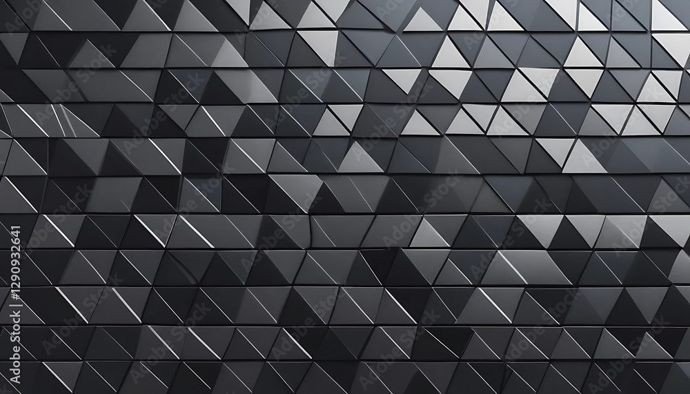 Poster black triangles form a repeating and geometrically patterned background