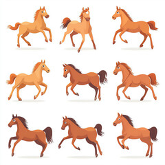 Fototapeta premium Vivid Cartoon Horse Illustration Ideal for Modern Creative Artworks and Minimalist Visual Design Displays