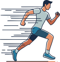 Energetic Runner in Motion Representing Fitness, Speed, and Focus