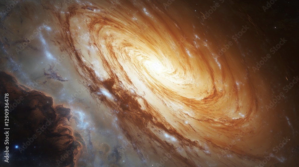 Poster a surreal galaxy with swirling nebula clouds.