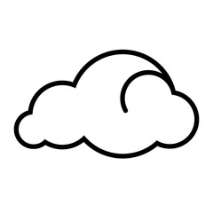 Illustration of cloud icon isolated on white background, vector art, simple cloud vector