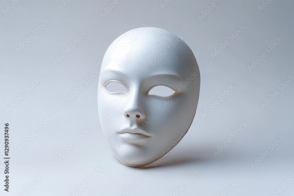 Aufkleber a single white mask sits atop a table, ready for use in various settings