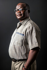 Fototapeta premium African man in checkered shirt looking at camera