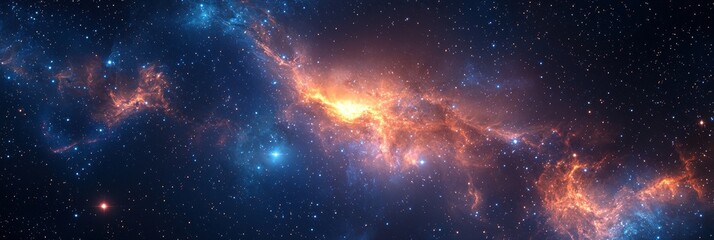 Naklejka premium 3d background minimalistic mockup with space for text cosmic galaxy with glowing stars