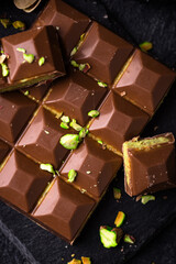 Dubai chocolate with kadayif pistachio filling