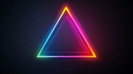 A dark futuristic background with neon-colored triangular shapes