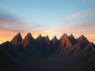 Naklejka premium mountain range at sunset