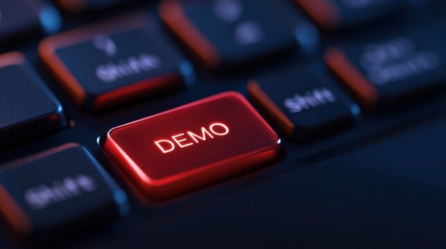 demo key on a computer keyboard.