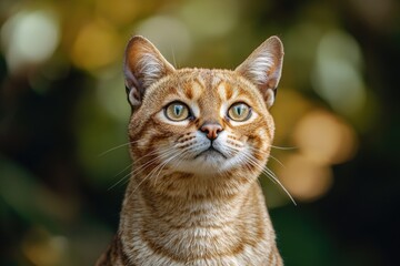 Obraz premium A cat's face in focus with a blurred background