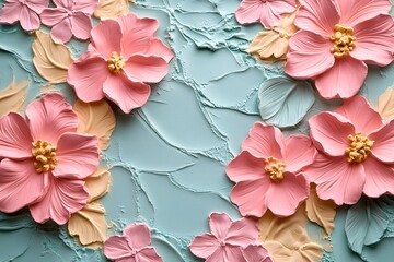 Beautiful painted floral composition with textured background design art