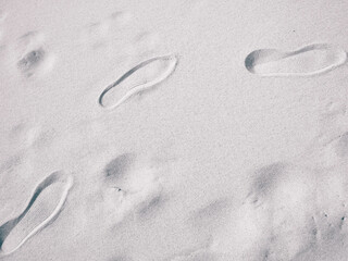 Shoe print on the sand