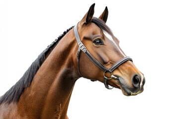 Obraz premium A detailed view of a horse's head and bridle