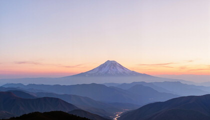 Majestic mountain peak at dawn, serene natural beauty