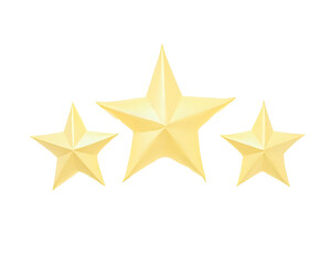 Obraz premium three Gold Stars – Isolated on Transparent Background