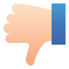 Gradient color icon, illustration for Gesture, dislike.