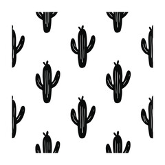 Cactus block print Vector Illustration 