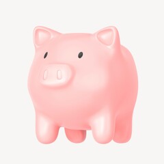 Piggy bank 3D clipart, savings & finance graphic