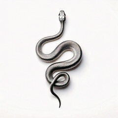 Obraz premium silver snake isolated on white 