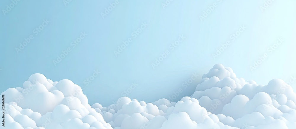 Aufkleber 3d white cloud icon against a soft blue gradient sky creating a tranquil and serene atmosphere with 