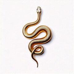 Obraz premium golden snake isolated on white 