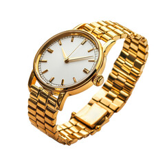 gold watch isolated on transparent png