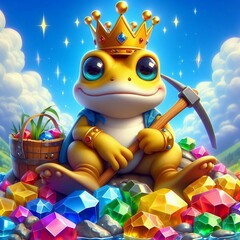 Fototapeta premium Frog with crown