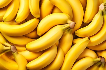 Close-up view of a pile of ripe yellow bananas, food background, for nutritional education use