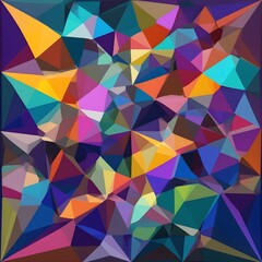 Abstract Delaunay Voronoi Trianglify Colorful Geometric Diagram Background Illustration