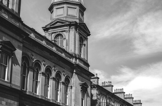 Fototapeta Ancient building in England in black and white