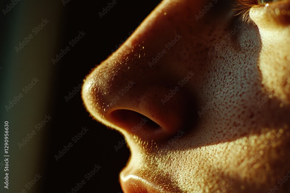 Poster portrait of a human face with freckles, great for personal or editorial use