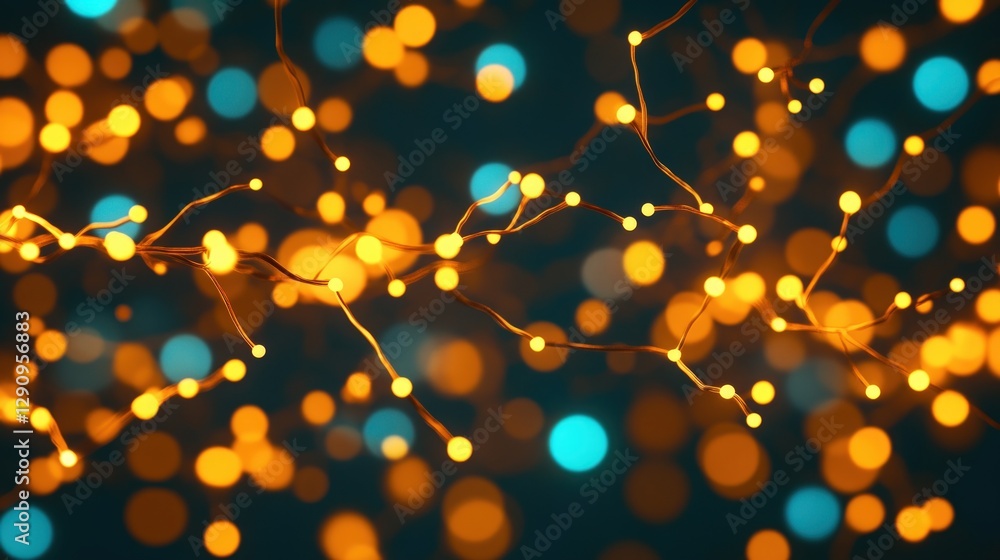 Aufkleber abstract illumination with orange and blue bokeh in dreamy background