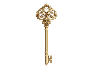 Antique golden door key