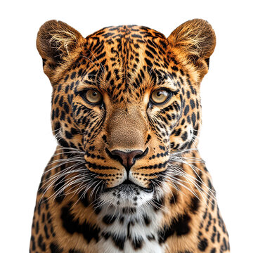 leopard portrait isolated on transparent png