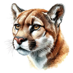 cougar head detail isolated on transparent png
