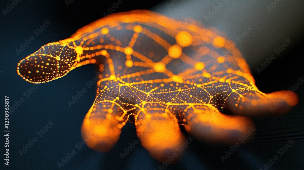 Poster artistic hand holding glowing design element symbolizing creativity and imagination