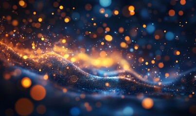 Futuristic Space City with Glowing Lights, Generative AI