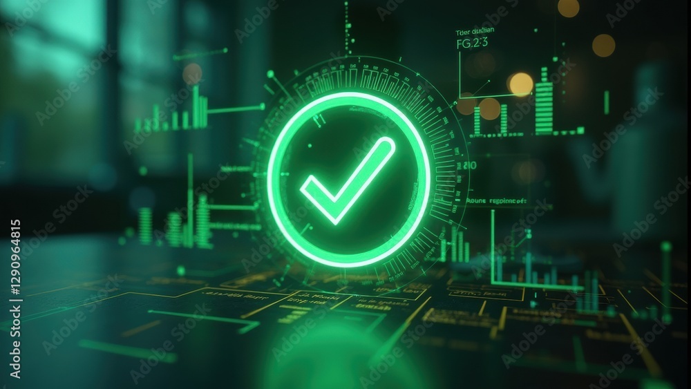 Poster green check mark is displayed on a computer screen