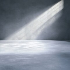 empty room with light beam falling on wall