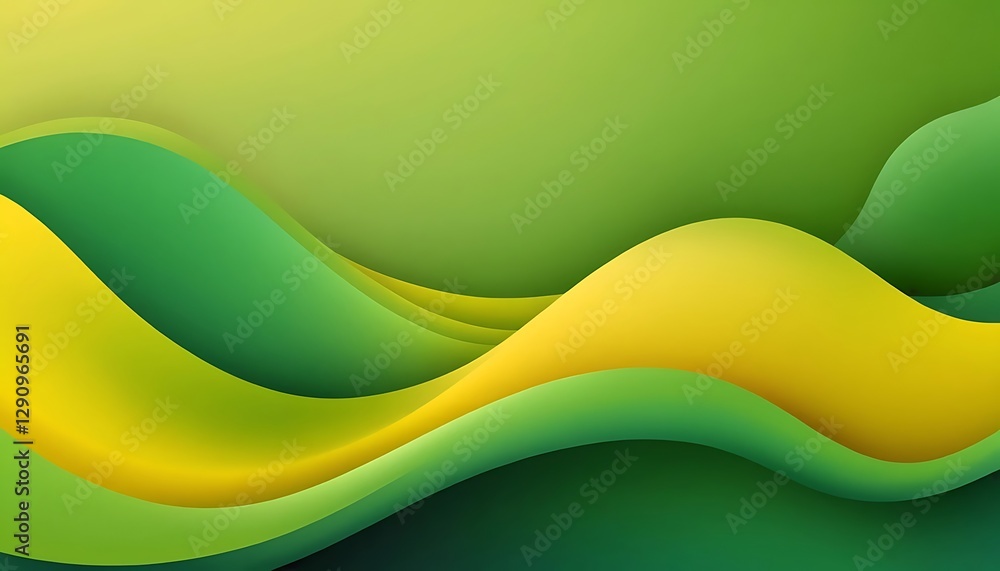 Poster abstract image shows smooth flowing waves of different colors