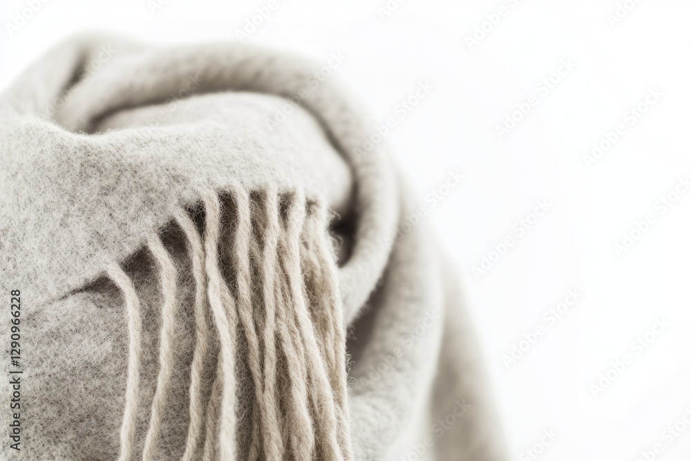 Poster a close-up shot of a scarf on a plain white background, ideal for use in fashion or textile design p