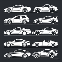 set of car vector 