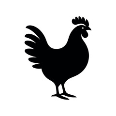 Hen Silhouette Vector – Farm Bird Illustration in EPS Format