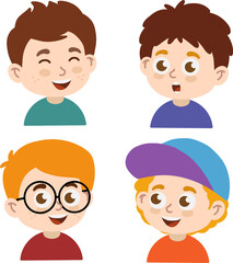 Cute Cartoon Vector Illustration of a Little Boy’s Face
