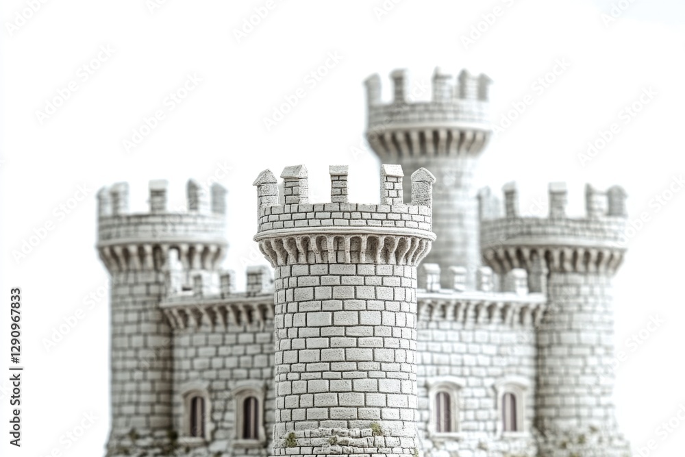 Poster a detailed view of a scale model of a castle